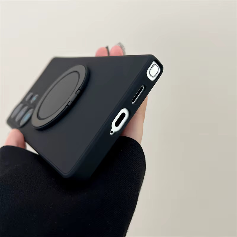 Silikon Schutzhülle mit magnetischer Halterung für Samsung Galaxy S25 S24 S23 S22 S21 S20 Ultra FE in Schwarz - Bild 6
