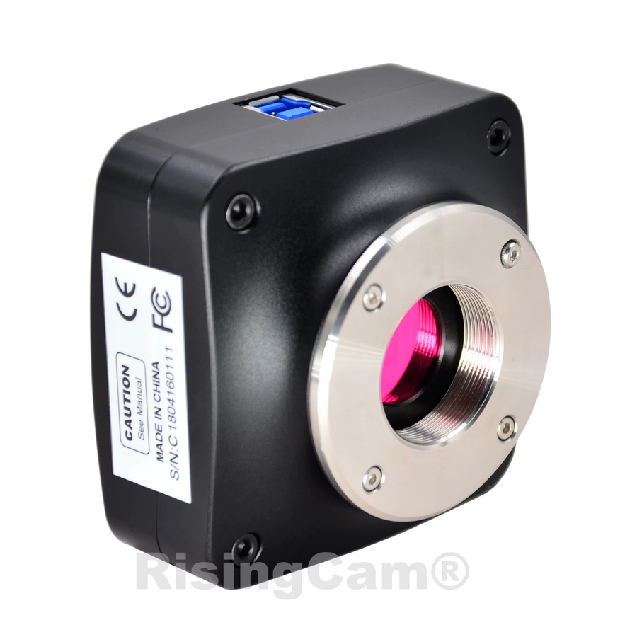 RisingCam Digitale USB-Mikroskopkamera mit 9,0 MP und 1-Zoll-Sensor, USB 3.0 und C-Mount, Schwarz - Bild 2