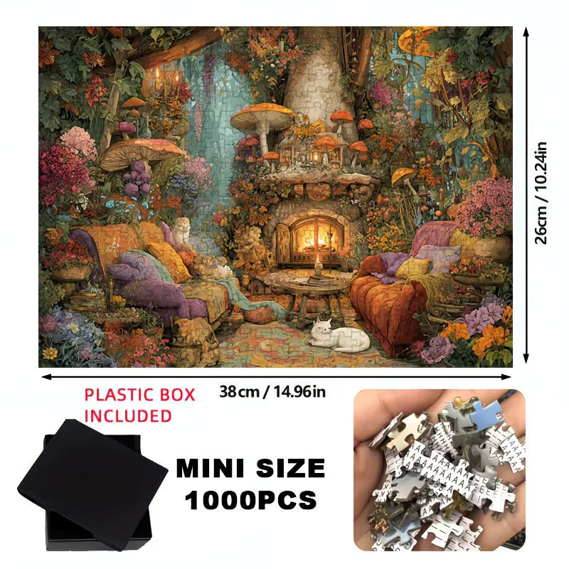 MaxRenard Schlafende Katze im Pilzhaus, Puzzle, 1.000 Teile - Bild 3