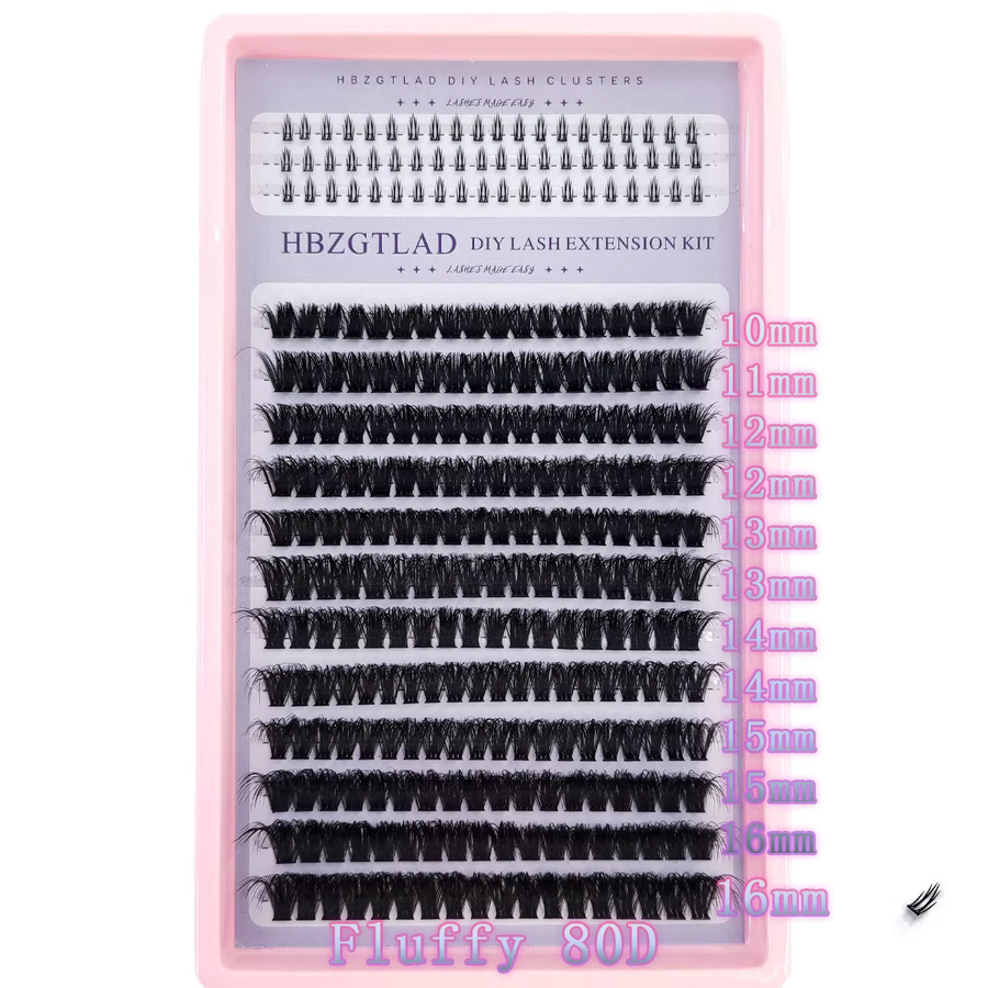 AMSDCN Volumen-Wimpern-Cluster, Einzelwimpern-Verlängerungen mit Spikes, Unisex - Bild 2