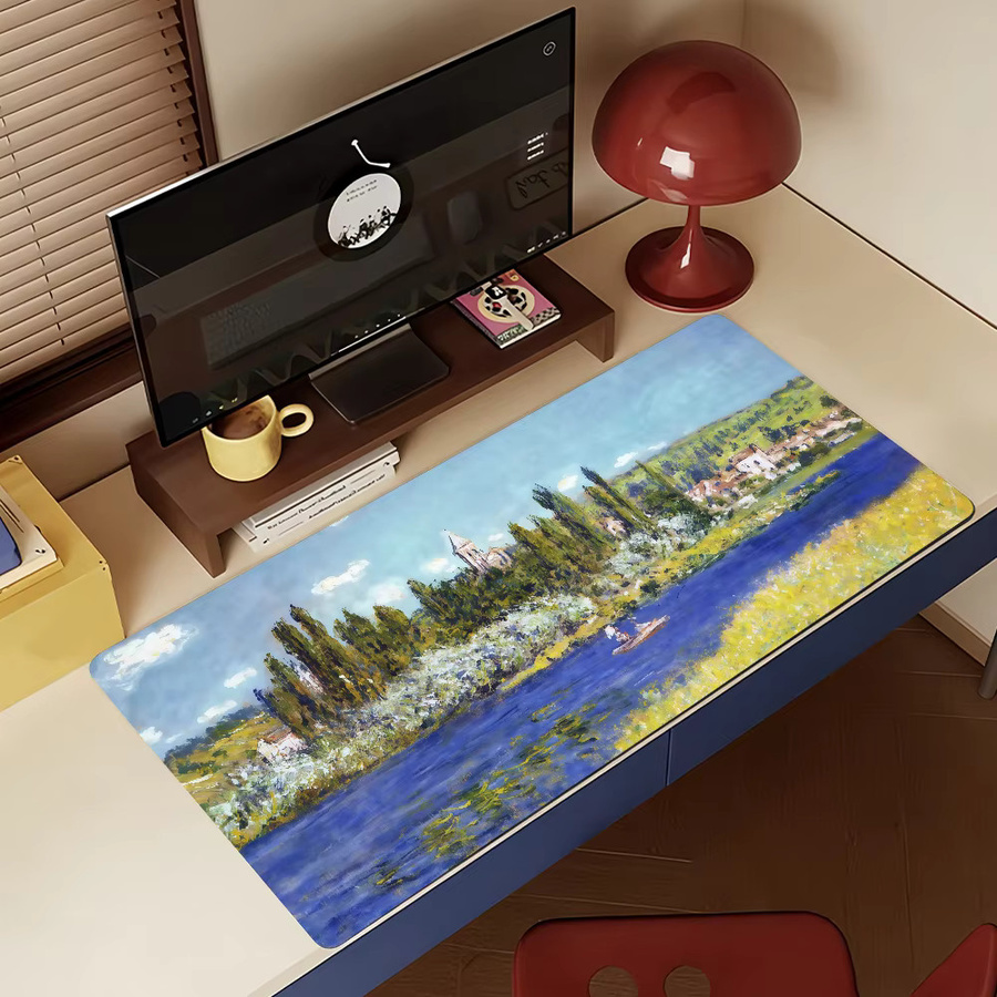 XXL Mauspad Claude Monet Kunstwerk in Multicolour, rutschfeste Schreibtischunterlage aus Gummi für PC und Laptop - Bild 4