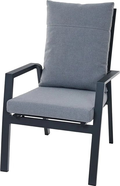 Siena Garden Sessel Valencia Comfort Plus in Anthrazitgrau Matt mit Aluminiumgestell und UV-beständigen Polstern, H: 98 cm, B: 65 cm, T: 67 cm - Bild 1