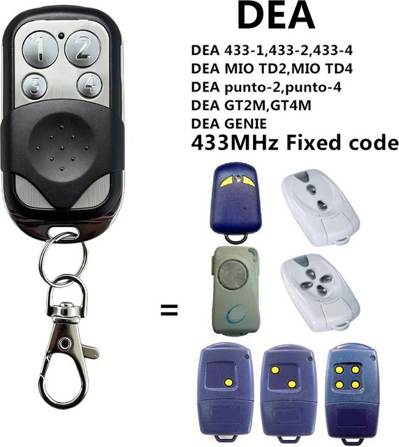 DEA Garagentor-Fernbedienung 433,92MHz Festcode-Sender für GT2M, GT4M, MIO TD2, MIO TD4, Punto-2 und Punto-4 - Bild 1