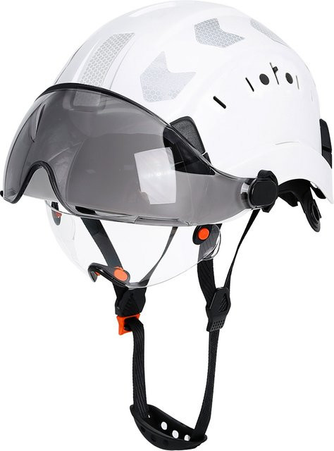 Aolamegs CE-Bauschutzhelm mit Doppelbrille und reflektierenden Aufklebern aus ABS für Industrie und Rettungsarbeiten - Bild 1