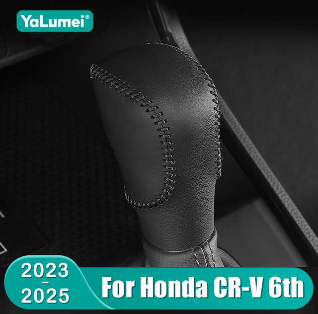 YaLumei Auto Schaltknauf Abdeckung aus handgenähtem PU Leder für Honda CR-V 6. Generation Hybrid Modelle 2023 2024 2025 - Bild 1