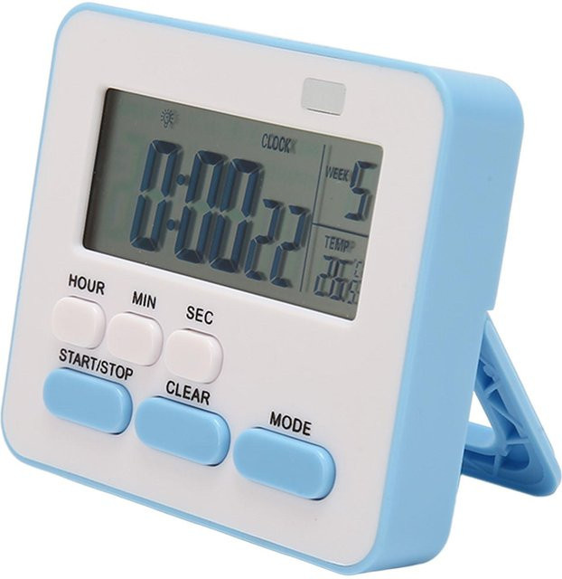 Digitaler Küchentimer von GoolRC mit Temperaturanzeige und Magnet in Blau - Bild 1