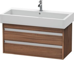 Duravit Waschtischunterschrank Ketho in Nussbaum Natur, wandhängend mit 2 Schubladen, B/T: 95 x 44 cm - Bild 1