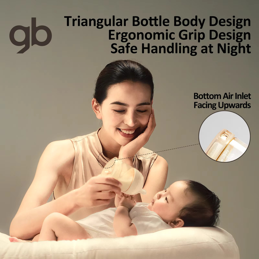 gb PPSU Babyflaschen Set in 3 Größen, transparent, BPA-frei mit breitem Flaschenhals und Liquid Separation Tech - Bild 2