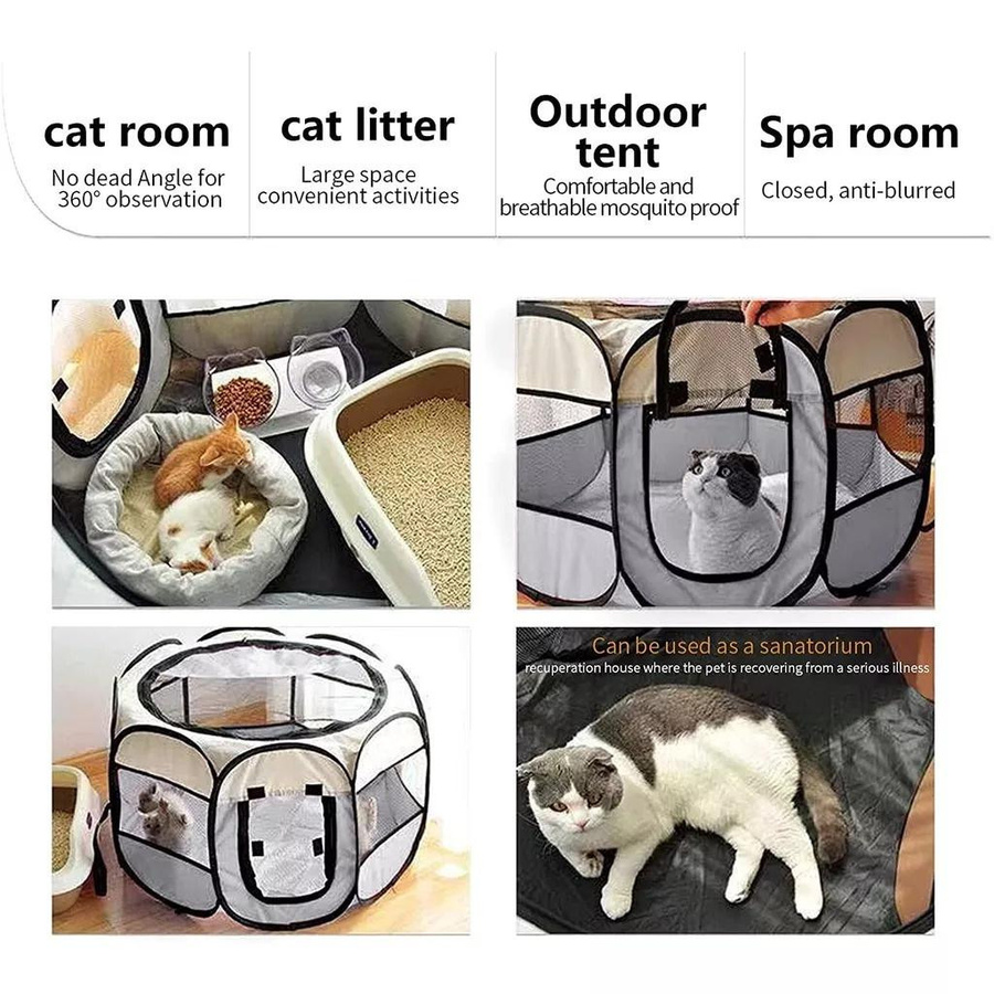 Tragbares und faltbares Katzenzelt sowie Haustierzelt für den Außenbereich von Household supplies MH, B/T/H: 73 x 73 x 43 cm - Bild 2