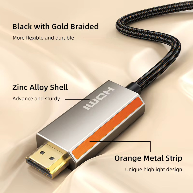 CABLETIME 8K USB-C zu HDMI Kabel mit Zinklegierung und geflochtenem Design für Laptop und Monitor, unterstützt 8K@60Hz, 4K@144Hz und 2K@240Hz - Bild 3