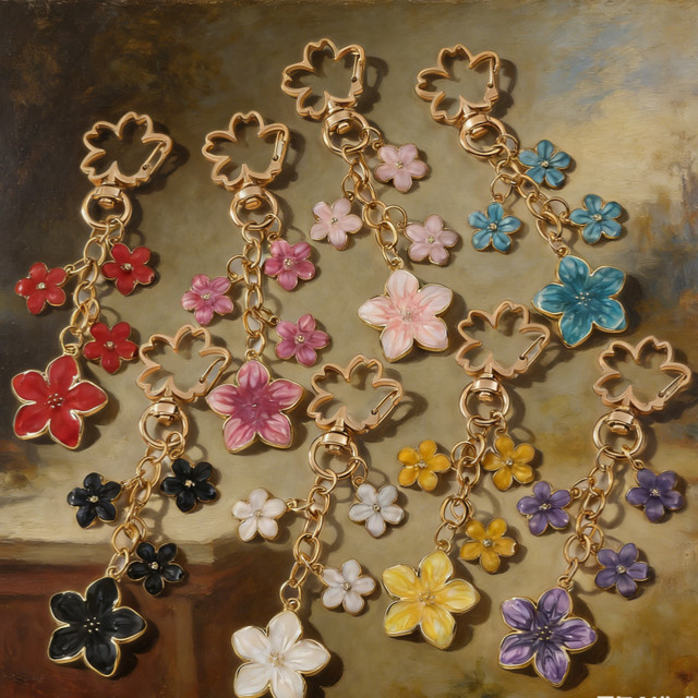 NXQXN Charms Bunte Blume Emaille, Messing, Unisex - Bild 1
