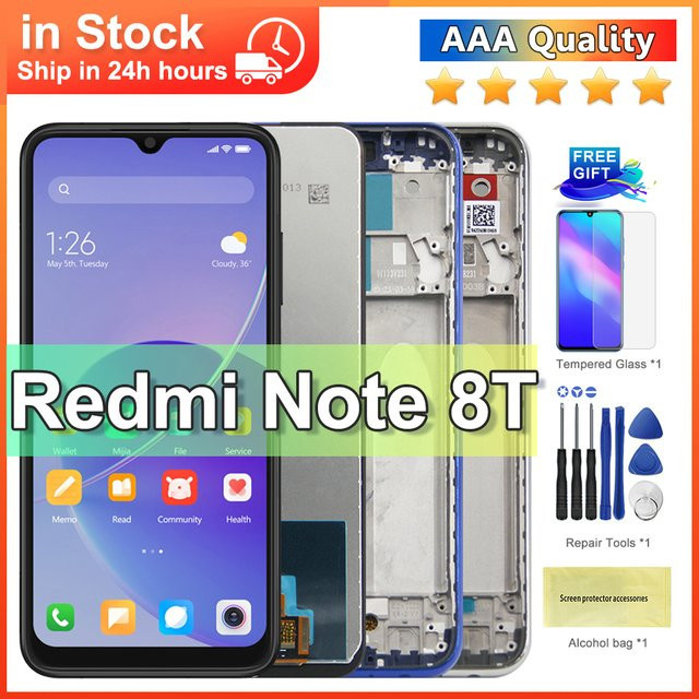 Xiaomi Redmi Note 8T Ersatz Display mit Touchscreen Digitizer Montage Panel in Schwarz, 6,3 Zoll IPS LCD - Bild 1