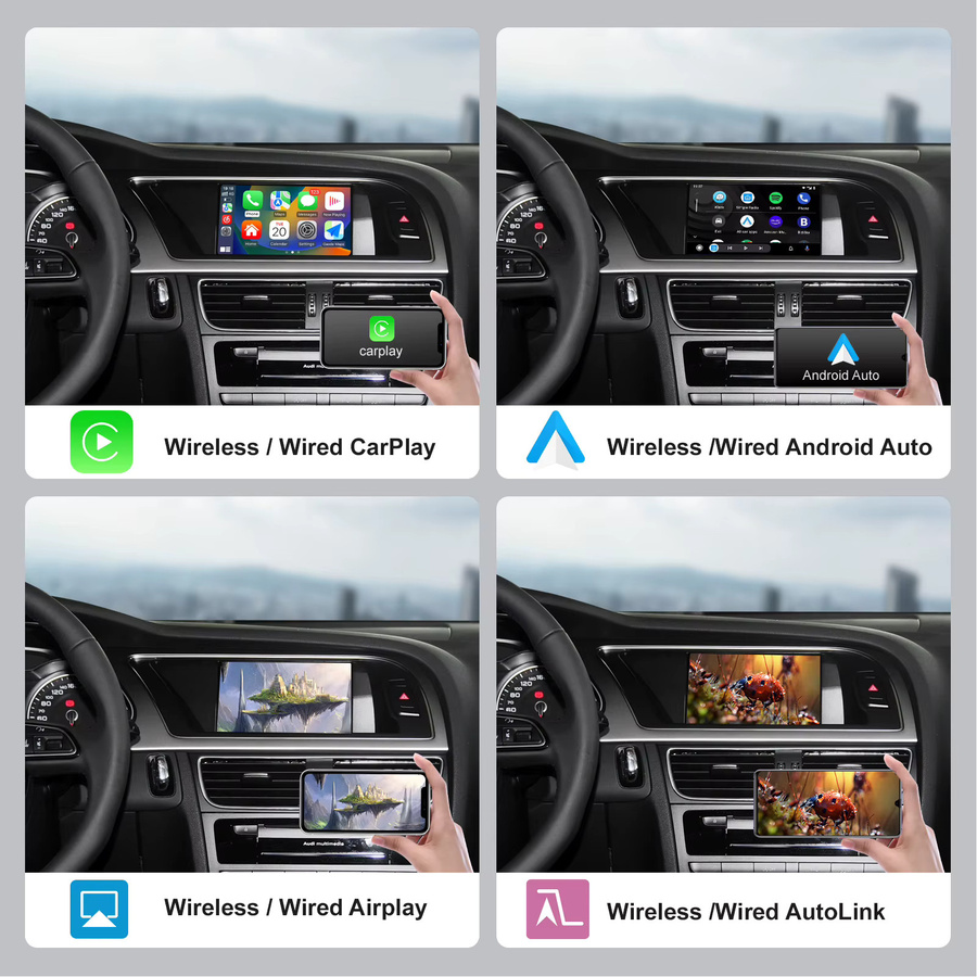 REEIIO Multimedia Player für Audi A6 A7 C7 MMI 3G HN + R (2011-2015) mit GPS, Bluetooth, drahtlosem CarPlay und Android Auto, Schwarz - Bild 4