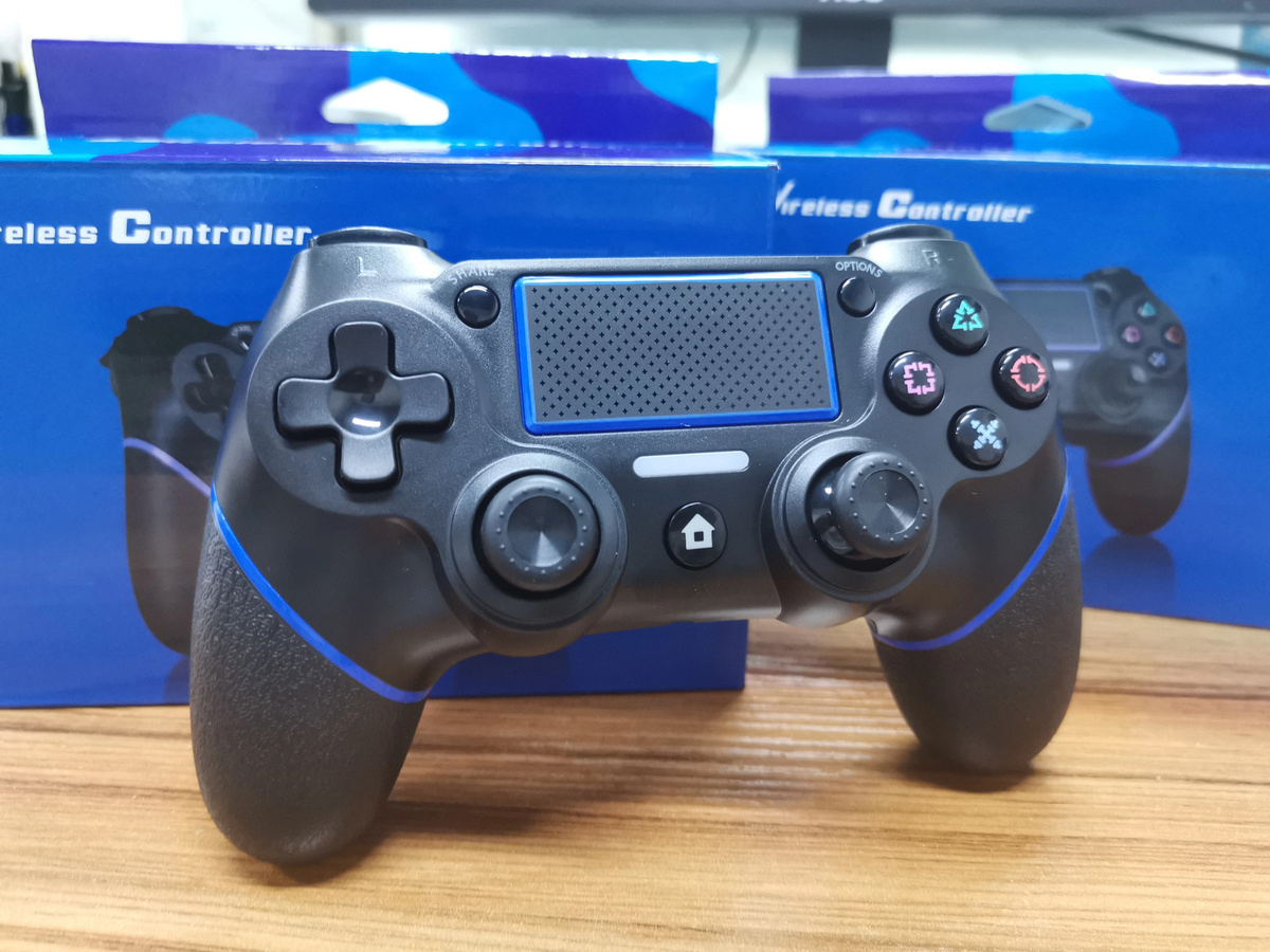 MicroData Bluetooth Wireless Gamepad Controller für PlayStation und PC in Schwarz und Blau mit sechsachsiger Doppel-Vibration - Bild 4