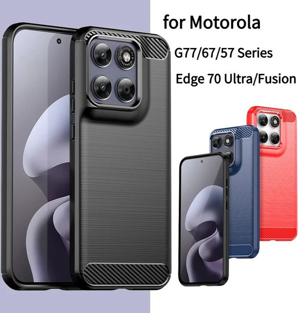 Stoßfeste Handyhülle für Motorola Moto G77 G67 G57 G17 G86 G66J G85 G75 G55 G15 G05 Edge 70 Ultra in Blau und Schwarz - Bild 1