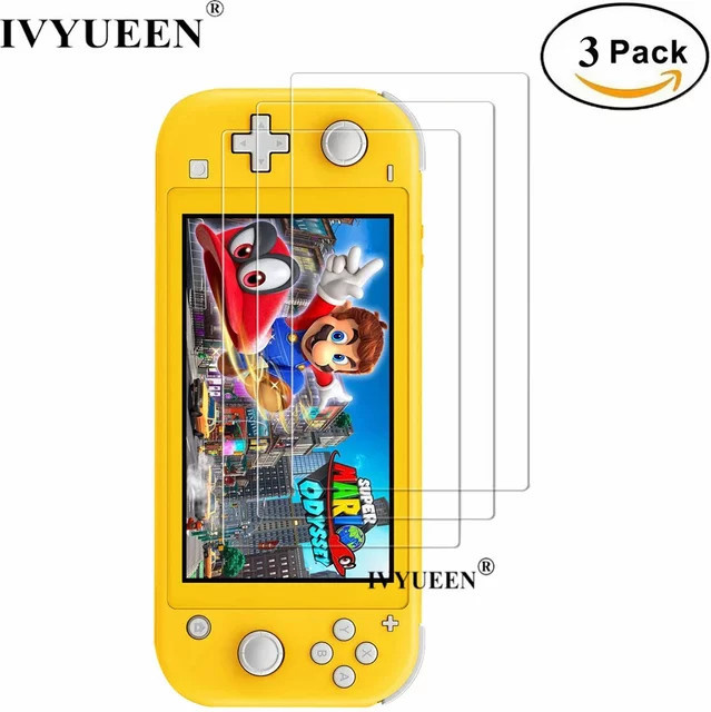 IVYUEEN 3-teiliges Displayschutzfolien-Set aus gehärtetem Glas für Nintendo Switch NS Lite, transparent und kratzfest - Bild 1