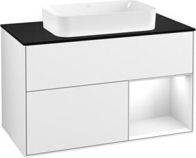 V&B Finion Waschtischunterschrank mit Abdeckplatte in Weiß lackiert, B: 100 cm, T: 50,1 cm - Bild 1