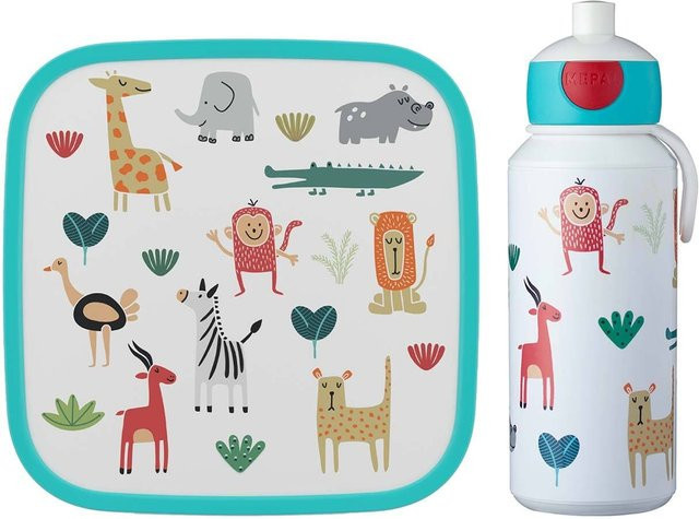 Mepal Lunchset XL Campus Multicolor aus Kunststoff mit Besteck und Trennfächern, auslaufsicher - Bild 1