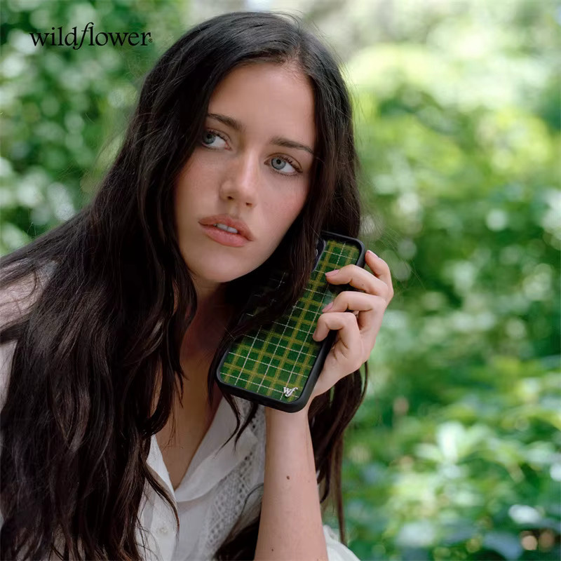 Wildflower New Olivia Neill Handyhülle für iPhone 11 bis 17 Pro Max Plus mit Vintage-Gitter-Design in Grün - Bild 2