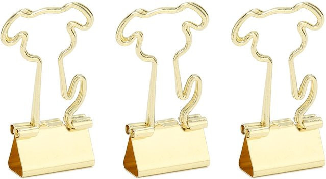 100 Stück Igeteck Hunde Büroklammern aus Metall in Beige und Gold mit starker Klemmkraft - Bild 1
