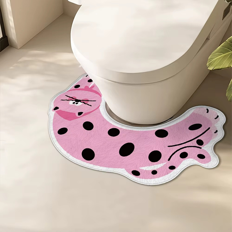 VIKAMA Kieselgur Badezimmer-Bodenmatte in Surround-Form, saugfähige und rutschfeste WC-Bodenteppich zur Badezimmer-Dekoration - Bild 2