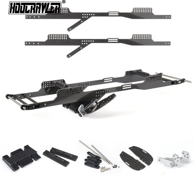 hoocrawler Carbon LCG Chassis Kit mit Delrin Skid Plate Bumper, 1/10 RC Crawler Comp Rigs - Bild 1