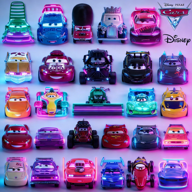 Pixar Disney Cars Lightning McQueen Fillmore, Metallmodell-Rennwagen, 1:55 - Bild 1
