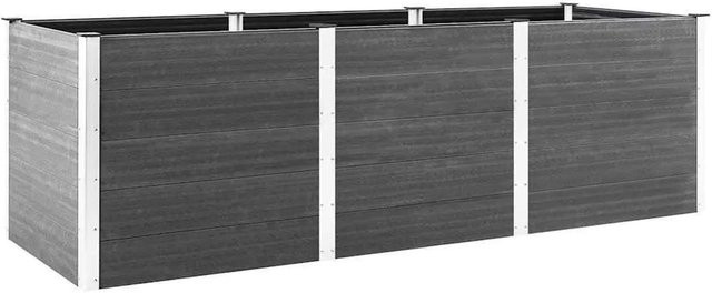 vidaXL Garten-Hochbeet aus WPC und Stahl in Grau, B: 300 cm, T: 100 cm, H: 91 cm - Bild 1