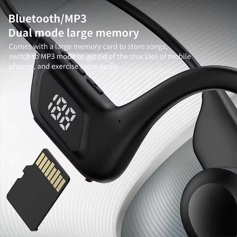 BMAD Kabellose Knochenleitungs-Kopfhörer mit Bluetooth und Mikrofon für Sport und Schwimmen, Schwarz - Bild 6