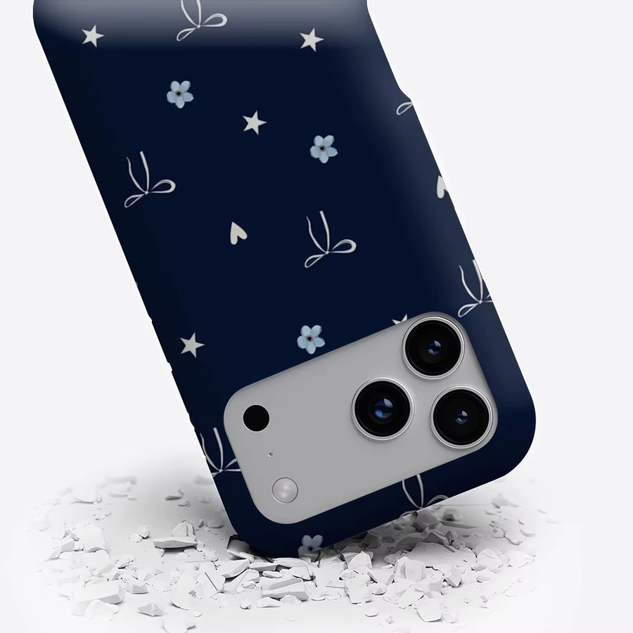 Potdemiel Magnetische Handyhülle mit Schleife und Herz in Marineblau für iPhone 18/17/16/15/14/13 Pro Max Plus Robuste Schutzhülle - Bild 3