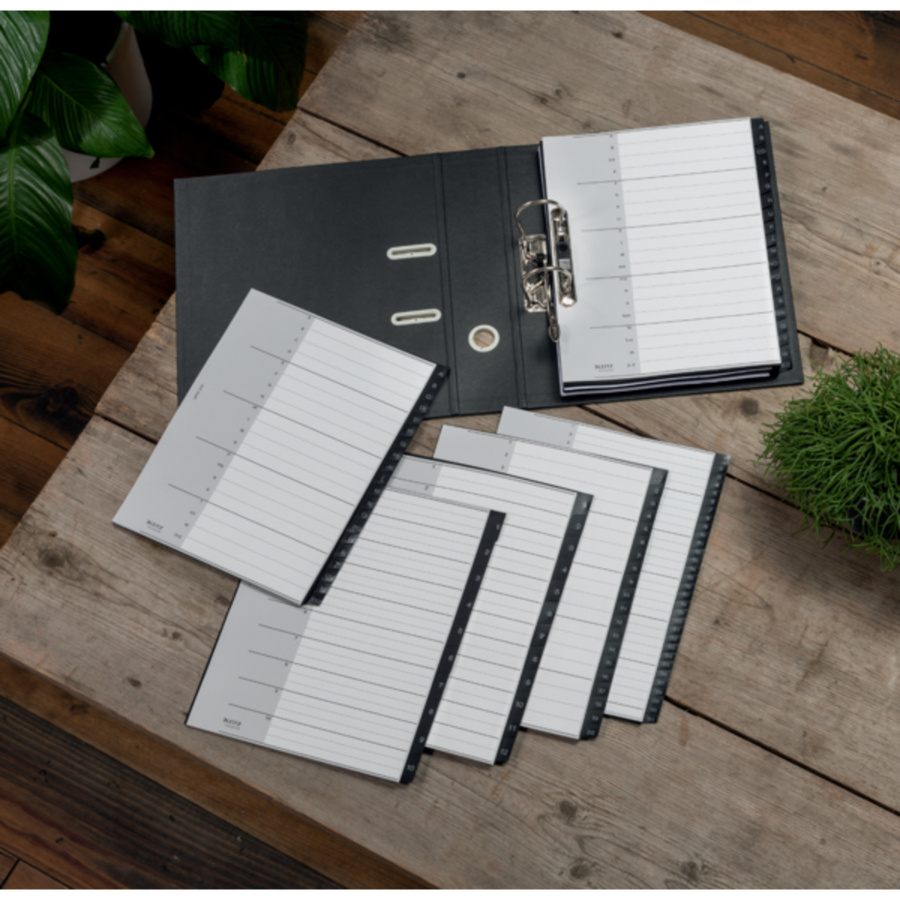 Leitz Registermappe Recycle A4 Schwarz mit Taben 1-12 aus recycelbarem Kunststoff - Bild 2