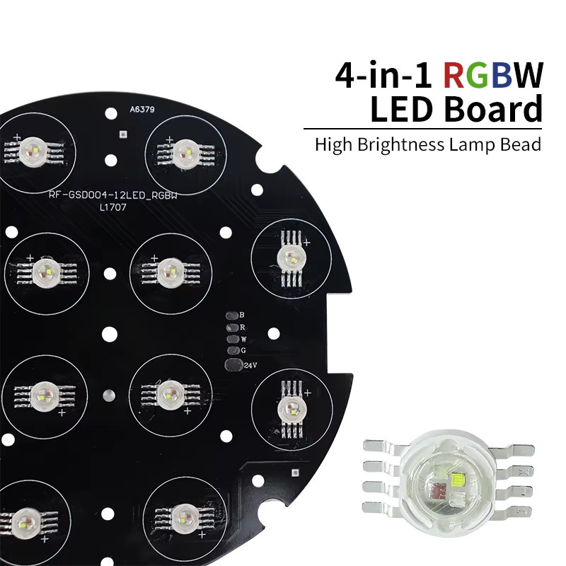 LED-Platine für RGBW Moving Head Bühnenbeleuchtung 12x12W in Schwarz - Bild 3