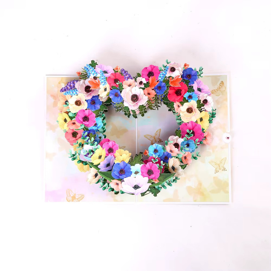 Opjoys Bougainvillea Herz-Kranz 3D-Grußkarte in Multicolour - Bild 2