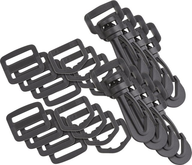 VBS Taschenzubehör-Set mit Karabinern, D-Ringen und Leiterschnallen, 30-teilig, Schwarz, 20 mm - Bild 1
