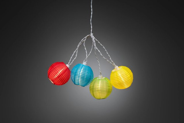 Konstsmide LED-Lichterkette mit 20 bunten Kugellampions für außen, Netzbetrieb, Multicolor - Bild 2
