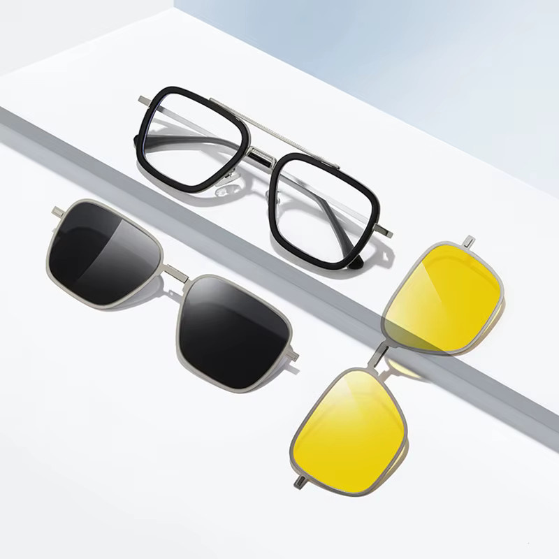 HOZLO Sonnenbrille Aviator, Vollrand, Metall, polarisiert, Unisex, blau schwarz - Bild 2