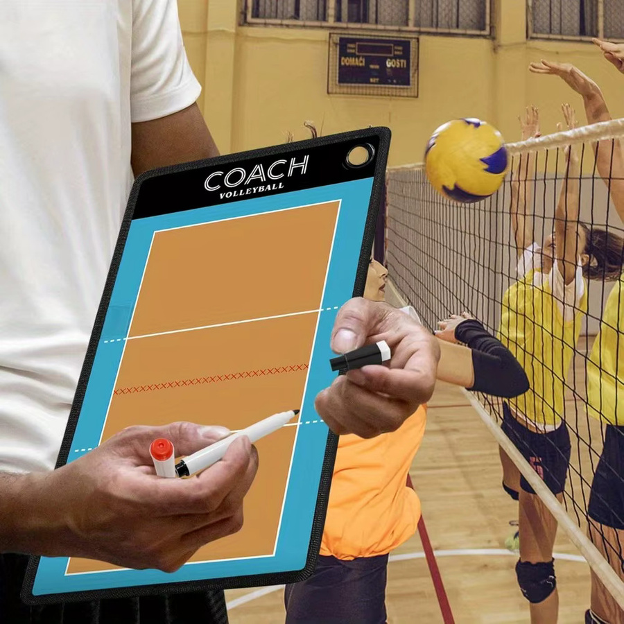 Magnetische Volleyball Trainer-Tafel mit doppelseitigem Whiteboard-Design in Weiß und Multicolour inklusive zwei Markerstiften und zwei Sets - Bild 5