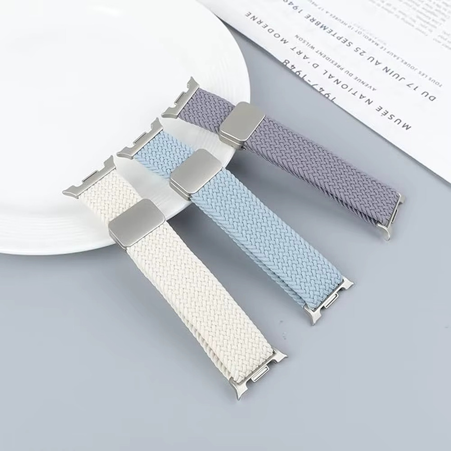 LCAPLE Uhrenarmband, magnetisch geflochten, Textil, Weiß, Samsung Galaxy Watch 8 - Bild 1