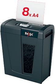 Rexel Secure X8 Aktenvernichter P4 mit Partikelschnitt 4 x 40 mm, 14 l Fassungsvermögen und 8 Blatt Schnittleistung in Schwarz - Bild 1