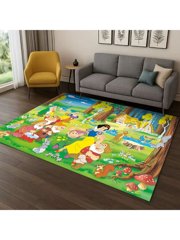 Schneewittchen Prinzessin Cartoon Teppich Multicolor rutschfeste Spielmatte für Kinderzimmer, Wohnzimmer oder Schlafzimmer - Bild 2