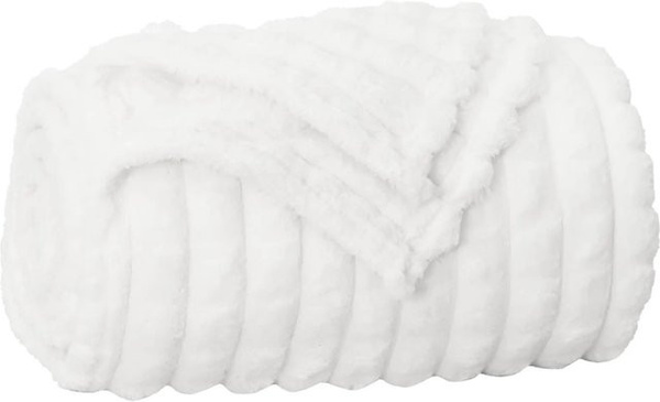 vidaXL Überwurfdecke aus Fleece in Weiß, B/B: 150 x 130 cm