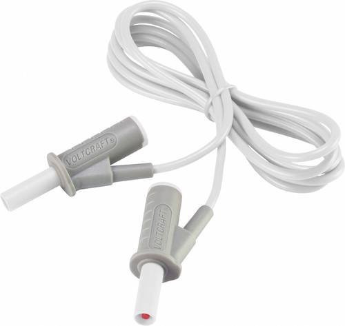 Voltcraft MSB-501 Sicherheits-Messleitung mit 4mm Lamellenstecker, Weiß, 1,50 m - Bild 1