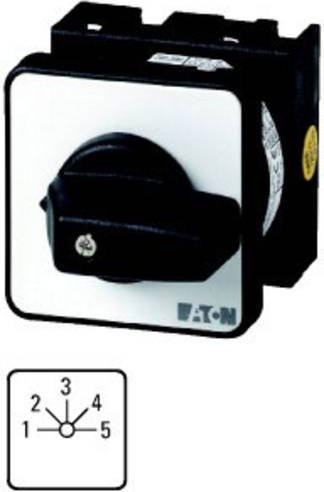 Eaton Stufenschalter T0, 20 A, Zentraleinbau, 3 Baueinheiten, 5 Kontakte, 45°, rastend, ohne 0-Stellung, 1-5, IP65, Flush-Design - Bild 1