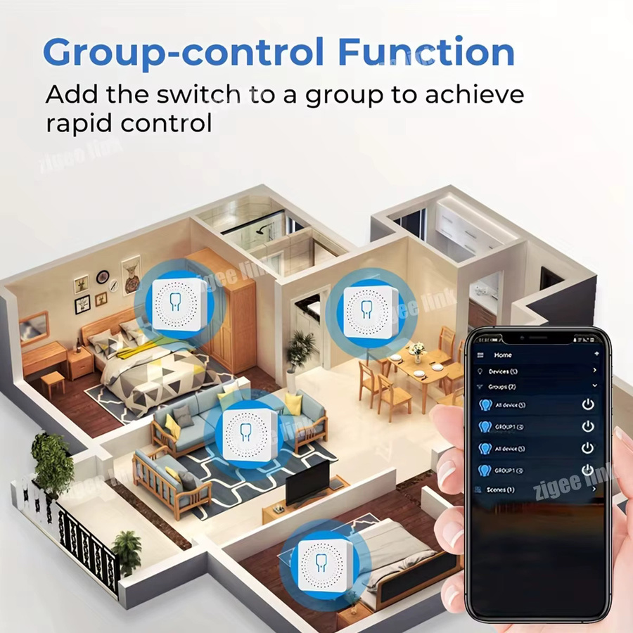 Shine-tale Intelligentes WIFI und Zigbee Schaltmodul zur Hausautomatisierung in Weiß mit Sprachsteuerung für Amazon Alexa und Google Assistant - Bild 3