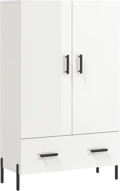vidaXL Highboard in modernem Hochglanz-Weiß mit Scharniertüren, B/T/H: 69,5 x 31 x 115 cm - Bild 1