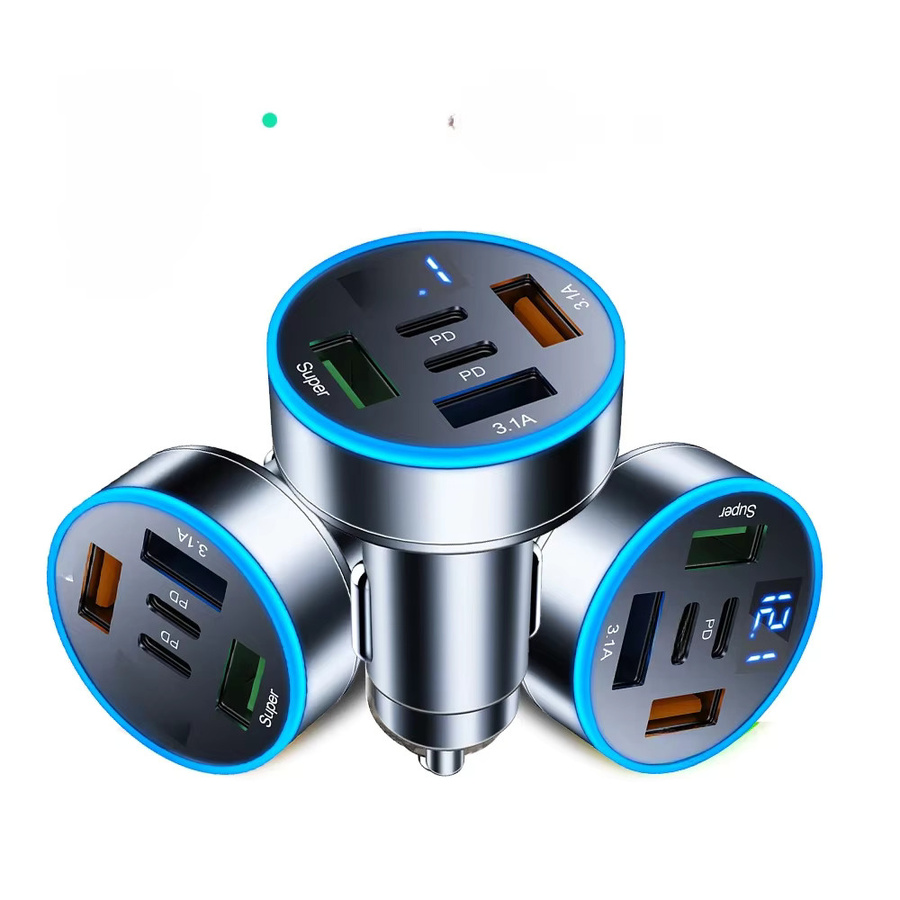 Kebidumei Auto Ladegerät mit 250W Schnellladefunktion, 3 USB und 2 PD USB-C Anschlüssen, Farbe: Silber - Bild 7