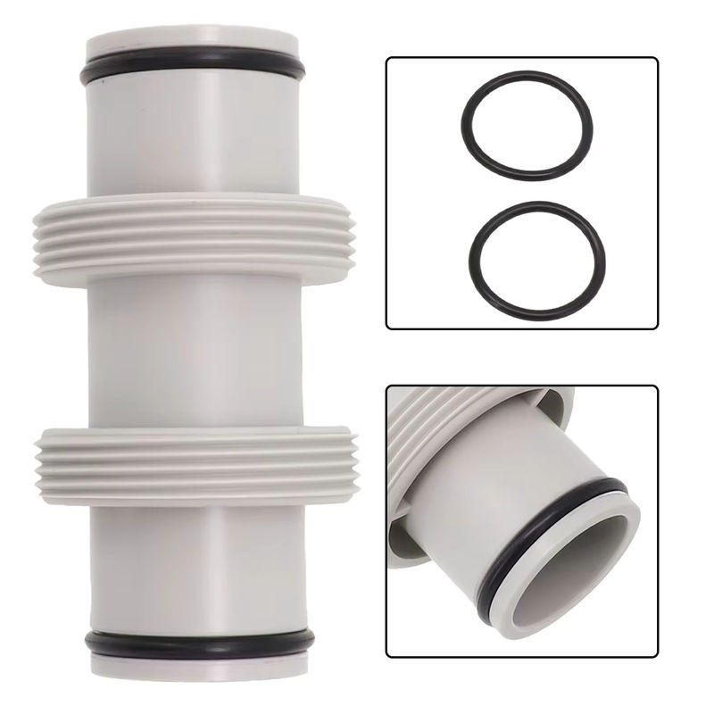 Intex Ersatz-Schlauchadapter für Aufstellpools, weißer Schlauchplunjer-Ventil mit geradem Anschluss und Gummi-O-Ringen, UV-beständig - Bild 2