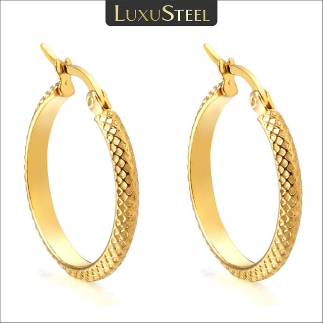 LUXUSTEEL Ohrringe, vergoldeter Edelstahl, Damen - Bild 1