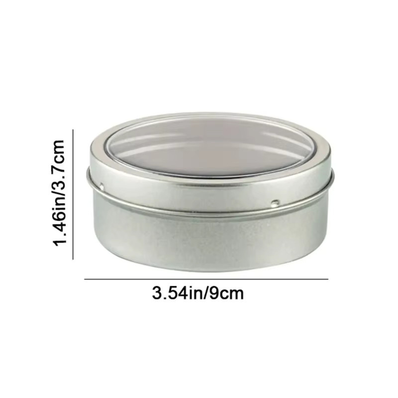 Magnetische Gewürzbehälter aus Weißblech und Glas in Silber mit transparentem Deckel, Wandmontierte Gewürzaufbewahrung Set - Bild 5