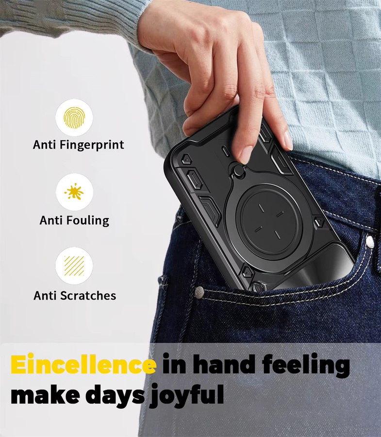 Stoßfeste Handyhülle von szHAIyu für Poco X8 Pro Max F8 Ultra Poco X7 Pro mit Schiebe-Kameralinsenabdeckung und Magnetringhalter in Schwarz und Lila - Bild 3